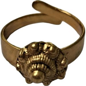Ring zeeuws knopje 1 cm verguld met laagje echt goud, verstelbaar een maat past altijd.