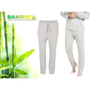 Bamboe Pyjama Broek Heren - Grijs - Maat L - Pyama Heren Volwassenen - Loungebroek Heren Pyjama Volwassen