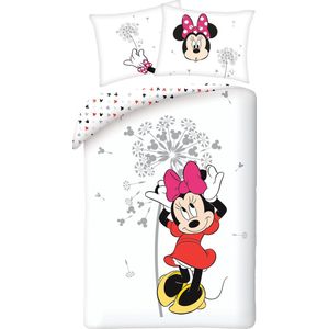 Disney Minnie Mouse Dekbedovertrek Flower - Eenpersoons - 140 x 200 cm - Katoen