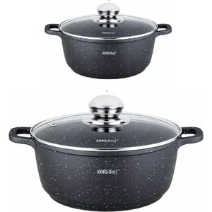 2 Braadpannen - met Aromaknop - 16 en 24 cm - 1.3 en 4,5 liter