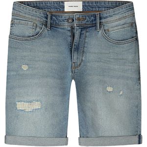Steve Slim Fit - Denim Short - Blauw - Katoen