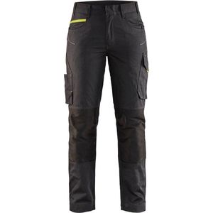 Blaklader Dames service werkbroek met stretch 7195-1330 - Zwart/High Vis Geel - D22