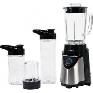 LUND Smoothie blender - 500W - 240V - 14 x 14 x 34,5 cm - met 2 flessen