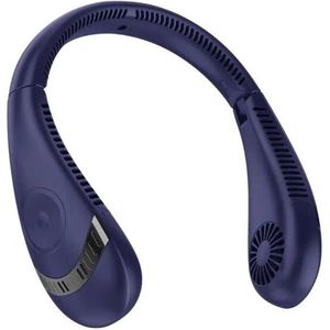 Gran Vida® - Draagbare Nekventilator - Bladloos - Opvouwbaar - 3 Snelheden - 5000mAh Accu - Lichtgewicht -Blauw