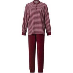 Lunatex - warme dames pyjama badstof 124228 - rood - maat M