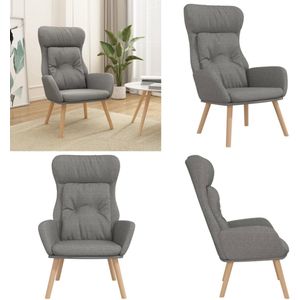 vidaXL Relaxstoel stof lichtgrijs - Relaxstoel - Relaxstoelen - Fauteuil - Relaxfauteuil