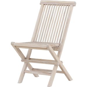 Nest outdoor Jildou inklapbare houten tuinstoel whitewash - Buiten - Teakhouten