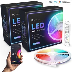 Lideka® - Slimme LED Strip - 3 + 5 Meter Pakket - RGB Verlichting - Zelfklevend - Kleurverandering - IP65 - Light Strips - Licht Strip - Led Verlichting