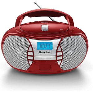 Karcher RR 5025-C draagbare cd-radio (cd-speler, giekkasten, FM-radio, batterij/netvoeding, Aux-ingang) blauw