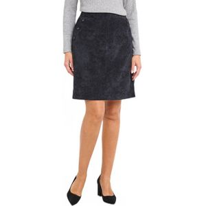 Korte rechte rok van milleraie fluweel met semi-elastische tailleband