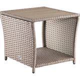 Casaria - Bijzettafel - WPC Tafelblad - Beige - Weerbestendig