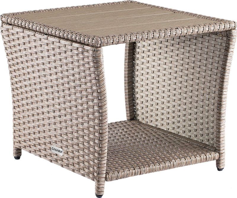 Casaria - Bijzettafel - WPC Tafelblad - Beige - Weerbestendig