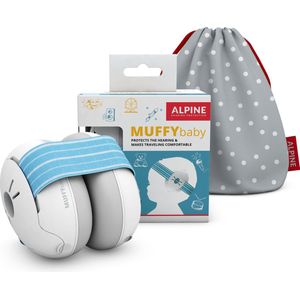 Alpine Muffy Baby Oorkappen - Gecertificeerde Baby Gehoorbescherming - Geschikt voor Baby en Peuter vanaf 12 maanden - Verstelbaar - 23 dB Voor Maximale Gehoorbescherming - Blauw