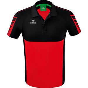 ERIMA Six Wings Polo Rood-Zwart Maat XL