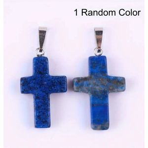 Edelsteen hanger kruis - Lapis Lazuli