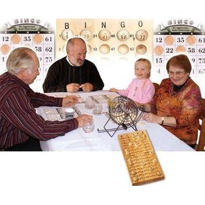 Small Foot - Houten Bingospel | Luxe bingo spel met molen en bingokaarten | Geschikt voor kinderen en volwassenen | Leeftijd: vanaf 5 jaar
