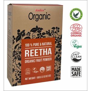 Radico - ORGANIC REETHA - Haarwas - 100% Natuurlijke BIO Organic Vegan - 100g