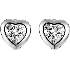 Fate Jewellery Oorbellen FJ213 - Hearts - Zilverkleurig met zirkonia kristal