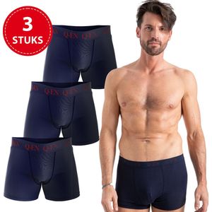 Premium Bamboe Boxershorts Heren - 3 stuks - Donkerblauw - Maat S - 95% Bamboe - 5% Elastaan - Antibacterieel