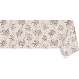 Raved Tafelzeil Sierlijke Bloemen 140 cm x 50 cm - Roze - PVC - Afwasbaar