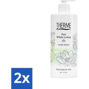 2 x Therme - Zen White Lotus - Handzeep - Hydraterend - Verzorgend - 300ml - Handzeep - Witte Lotus - Hydraterende Handzeep - Verzorgend - Ontspanning