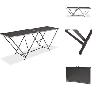 vidaXL - Behangtafel - Zwart - Inklapbaar 200x60x78 cm - MDF en Aluminium
