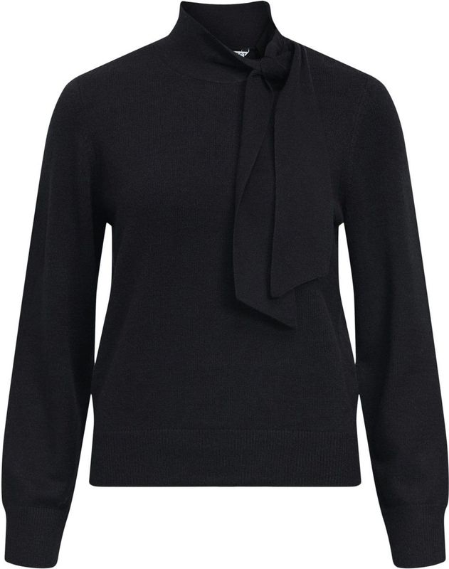 Object Trui Objthess L/s Re Bow Knit Pullover N 23048077 Black Dames Maat - XS