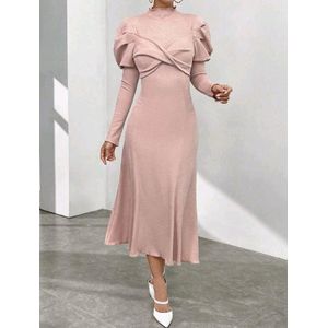 Elegant sexy corrigerende lichtroze roze trui jurk truijurk maat L