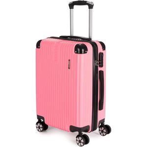 BRUBAKER Handbagage Koffer London - Reiskoffer met Cijferslot, 4 Wielen en Comfortabele Handgrepen - 37 x 56 x 22 cm ABS Trolley - Hardcase Trolley (M - Roze)