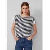 s.Oliver - Shirt - Navy/Wit - Gestreept - Kwartmouw