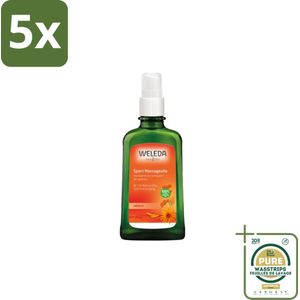 5 x WELEDA - Massageolie Sport - Arnica - 100 ml - Grootverpakking - Sportmassageolie - Spierontspanning - Spierkrampen - Stijfheid - Nek En Schouders