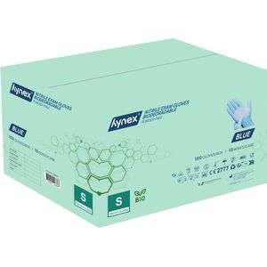 Hynex Biologisch Afbreekbare Nitril Handschoenen Blauw – Maat S – 1000 Stuks – Poedervrij – Bio Degradable – Wegwerphandschoenen – Duurzaam