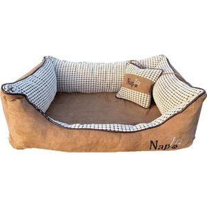 Napzzz Hondenmand met kussen Beige  Maat S: 80 x 60 cm