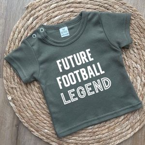 T-shirt baby met tekst - Future Football Legend - Maat 62 - Groen- Kraamcadeau - Babyshower - Zwanger - Geboorte - Voetbal - Babykleding - Newborn - Pregnant - Korte mouw - Stoer