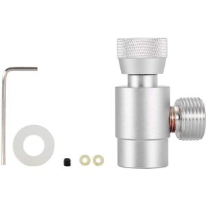 CO2-vuladapter voor Vulcontainer Cilinderadapter Schroefdraadset vervangende onderdelen (zilver zonder instrument)