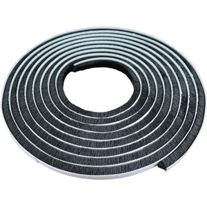 Deur- en raamafdichtingsstrip zelfklevende borstelstrip 9MM-breed 15MM-hoog 5M lengte zwart