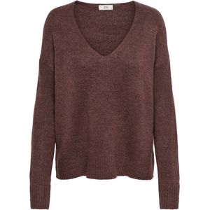 Jacqueline de Yong Trui Jdyelanora V-neck Pullo Knt No 15207823 Cherry Mahogany/melange Dames Maat - S