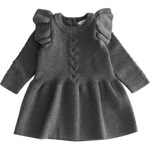 Baby Garden gebreide baby jurk - grijs - maat 74