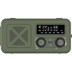 FLOKOO Noodradio – Solar & Hand Crank Powerbank – Inclusief 21700 Batterij – AM/FM/WB Emergency Radio – Zaklamp & SOS – Onmisbaar bij stroomuitval en noodsituaties – Groen