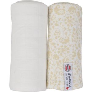 Lodger Hydrofiel Doek 120x120 cm Swaddler 2pack Gebreid Katoen Multifunctioneel Absorberend Luchtig Wit