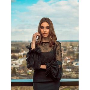 Stefy kant bloesje groen