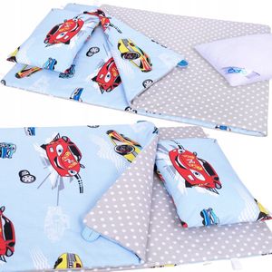 Kinderbeddengoed 80x220 cm 3-delig Katoen - Auto Thema