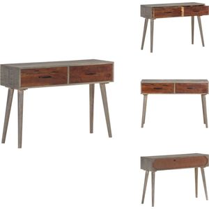 vidaXL Wandtafel - Wandtafels - Consoletafel - Consoletafels - Wandtafel 110x35x75 cm massief ruw mangohout grijs