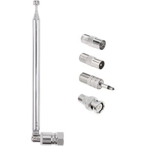 Telescopische DAB FM Radio Antenne met BNC en F Type Adapter - Vervangingsantenne voor Thuisgebruik