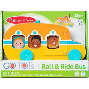 Melissa & Doug GO Tots Houten bus Rollen & Rijden (met 3 schijven) Houten peuterspeelgoed- Ontwikkelings speelgoed voor baby's - 12 maanden + - Cadeau voor baby jongen en -meisje