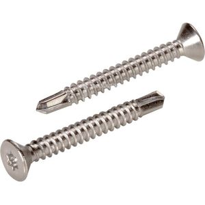 (24 STUKS) 4,8X38 BOORSCHROEF VERZONKEN KOP TX25 ZELFBORENDE PUNT RVS-A2 (AISI 304) DIN 7504O (ISO 15480)