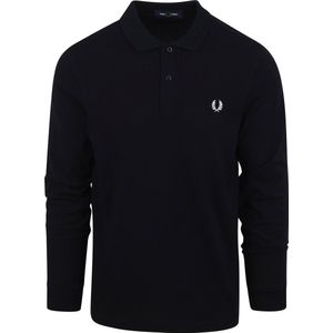 Fred Perry - Longsleeve Polo Donkerblauw - Modern-fit - Heren Poloshirt Maat M