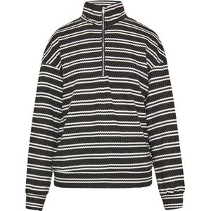 usha - BLUE LABEL - Trui - Zwart/Wit - Schipperskraag - Lange Mouwen