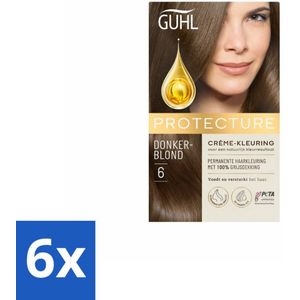 6 x Guhl - Crème-kleuring - No. 6 Donkerblond Beschermend - Haarverf - Haarverf - Donkerblond - Permanente Haarkleur - Grijsdekking - Haarkleur