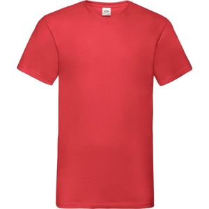 Fruit Of The Loom Heren Valuegewicht V-hals, T-shirt met korte mouwen. (Rood) Maat L